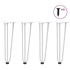 vidaXL hajcsavaros asztallábak 4 db Fehér 42 cm tömör acélból bútor