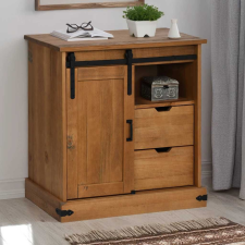 vidaXL HALDEN tömör fa komód tolóajtós 80x40x80 cm bútor