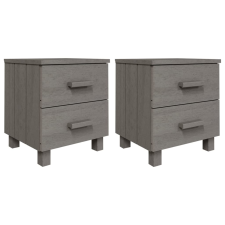 vidaXL HAMAR 2 db világosszürke tömör fa éjjeliszekrény 40x35x44,5 cm (340411) bútor