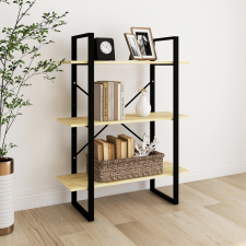 vidaXL háromszintes tömör fenyőfa könyvszekrény 80 x 30 x 105 cm bútor