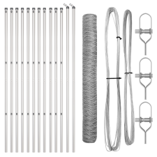 vidaXL Hatszögletű Kerítés 13 Poszttal Ezüst 1x25 m Galvanizált Acél (3352956) építőanyag