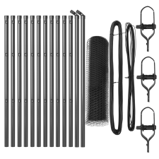 vidaXL Hatszögű Kerítés Szürke 0,4x25 m Acél (3352798) építőanyag