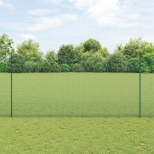 vidaXL Hegesztett Drót Kerítés 22 U Oszloppal Zöld 1.5x50 m Acél építőanyag