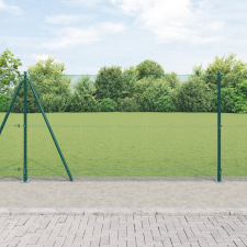 vidaXL Hegesztett Drót Kerítés 7 Flancos Oszloppal Zöld 1,2x10 m Acél építőanyag