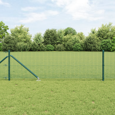 vidaXL Hegesztett Drótfence 7 Cölöppel Zöld 0,4x10 m Acél építőanyag