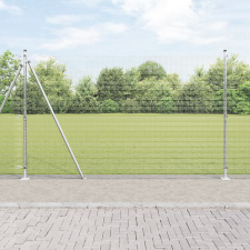 vidaXL Hegesztett Drótháló Kerítés 13 Flangás Poszttal 1.6x25 m Horganyzott Acél építőanyag