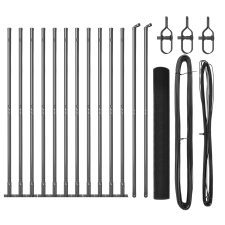 vidaXL hegesztett drótháló kerítés 13 flanged oszloppal Szürke 1.2x25 m acél (3352558) építőanyag