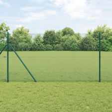 vidaXL Hegesztett Drótháló Kerítés 13 Oszloppal Zöld 1.2x50 m Acél építőanyag