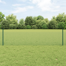 vidaXL Hegesztett Drótháló Kerítés 22 U Oszloppal Zöld 0.5x50 m Acél építőanyag