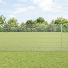 vidaXL Hegesztett Drótkerítés 10 U Oszloppal Ezüst 1.5x10 m Acél építőanyag