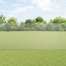 vidaXL Hegesztett Drótkerítés 10 U Oszloppal Ezüst 1.5x10 m Acél építőanyag