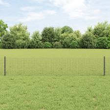 vidaXL hegesztett drótkerítés 11 U oszloppal Szürke 0.4x25 m Acél építőanyag