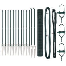 vidaXL Hegesztett drótkerítés 13 cölöp zöld 1.4x25 m acél (3352090) építőanyag