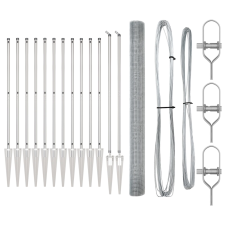 vidaXL Hegesztett Drótkerítés 13 Cölöppel 1.6x25 m Horganyzott Acélból (3351977) építőanyag