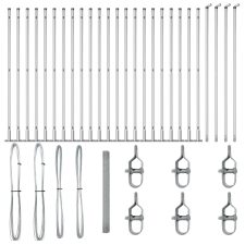 vidaXL Hegesztett Drótkerítés 13 felfogott oszloppal 1.4x50 m Horganyzott acél (3352361) építőanyag