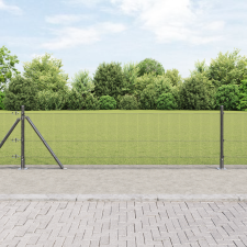 vidaXL Hegesztett Drótkerítés 13 Flanged Oszlopokkal Szürke 0,6x100 m Acél építőanyag