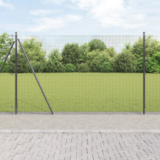 vidaXL Hegesztett Drótkerítés 13 Flanged Posts Szürke 1.5x50 m Acél építőanyag