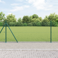 vidaXL Hegesztett Drótkerítés 13 Flanged Posttal Zöld 1x100 m Acél építőanyag