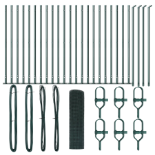 vidaXL Hegesztett Drótkerítés 13 Flanged Posztokkal Zöld 1x50 m Acél (3352470) építőanyag