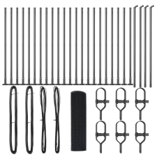 vidaXL hegesztett drótkerítés 13 flanged talapzattal Szürke 0.6x50 m Acél (3352580) építőanyag