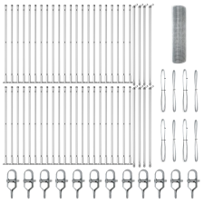 vidaXL Hegesztett Drótkerítés 13 Flangolt Oszloppal 0.6x100 m Horganyzott Acél (3352377) építőanyag