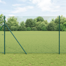 vidaXL Hegesztett Drótkerítés 13 Oszloppal Zöld 1.6x25 m Acél építőanyag