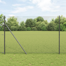 vidaXL Hegesztett Drótkerítés 13 Poszttal Szürke 1.6x25 m Acél építőanyag