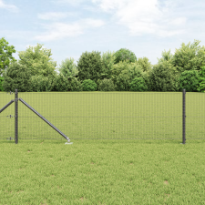 vidaXL hegesztett drótkerítés 13 tüskés oszloppal Szürke 0.8x50 m Acél építőanyag