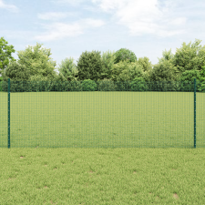 vidaXL Hegesztett drótkerítés 44 U oszloppal Zöld 0.8x100 m Acél építőanyag