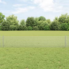 vidaXL Hegesztett Drótkerítés 5 U Oszloppal Ezüst 0.4x10 m Acél építőanyag