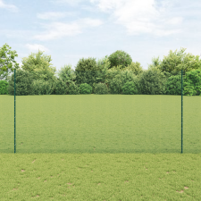 vidaXL Hegesztett Drótkerítés 5 U Oszloppal Zöld 1.5x10 m Acél építőanyag