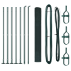 vidaXL Hegesztett Drótkerítés 7 Ferde Oszloppal Zöld 0.8x10 m Acél (3352398)