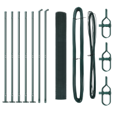 vidaXL Hegesztett Drótkerítés 7 Flanged Oszloppal Zöld 0.8x10 m Acél (3352397) építőanyag