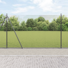vidaXL Hegesztett Drótkerítés 7 Furatlan Oszloppal Szürke 1.6x10 m Acél építőanyag