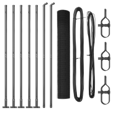 vidaXL Hegesztett Drótkerítés 7 Hornyos Oszloppal Szürke 0,8x10 m Acél (3352516) építőanyag