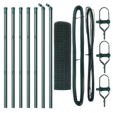 vidaXL Hegesztett Drótkerítés 7 Oszloppal Zöld 0,8x10 m Acél (3351686) építőanyag