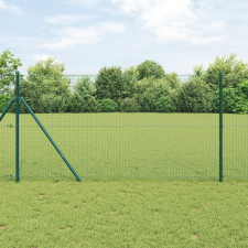 vidaXL Hegesztett Drótkerítés 7 Oszloppal Zöld 1.4x10 m Acél építőanyag