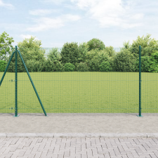 vidaXL Hegesztett Drótkert Kerítéssel 7 Felfogott Oszloppal Zöld 1.2x10 m Acél építőanyag