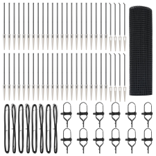 vidaXL Hegesztett Háló Kerítés 13 Cölöp Rögzítővel Szürke 1x100 m Acél (3352263) építőanyag