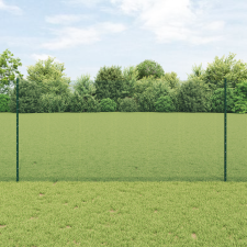 vidaXL Hegesztett Hálókerítés 11 U Oszloppal Zöld 1.2x25 m Acél építőanyag