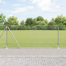 vidaXL Hegesztett Hálókerítés 13 Flanges Oszloppal 1x50 m Horganyzott Acél építőanyag