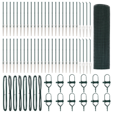 vidaXL Hegesztett huzal kerítés 13 cölöppel Zöld 0.8x100 m Fém (3352142) építőanyag