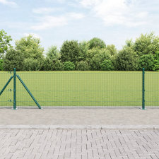 vidaXL Hegesztett Huzal Kerítés 13 Flanged Oszloppal Zöld 0.5x100 m Acél építőanyag