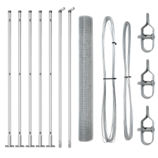 vidaXL hegesztett huzalfence 7 flangolt oszloppal 0.8x10 m horganyzott acél (3352280) építőanyag