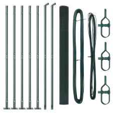 vidaXL Hegesztettdrótháló 7 Flanged oszlopokkal Zöld 1.5x10 m Acél (3352413) építőanyag