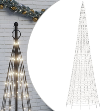 vidaXL hideg fehér karácsonyfa lámpa zászlórúdon 1534 LED-del 500 cm (358117) karácsonyfa izzósor