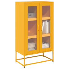 vidaXL Highboard Mustársárga 68x39x123 cm Acél bútor