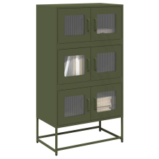 vidaXL Highboard olívazöld 68x39x123 cm Acél bútor