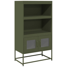 vidaXL Highboard olívazöld 68x39x123 cm Acél (853372) bútor