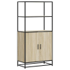 vidaXL Highboard sonoma tölgy 68x35x139 cm gépelt fa és fém (849050)